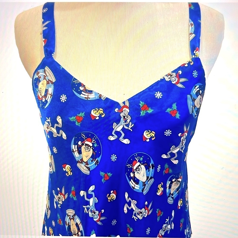 Looney Tunes Christmas Satin Chemise Nightgown Small